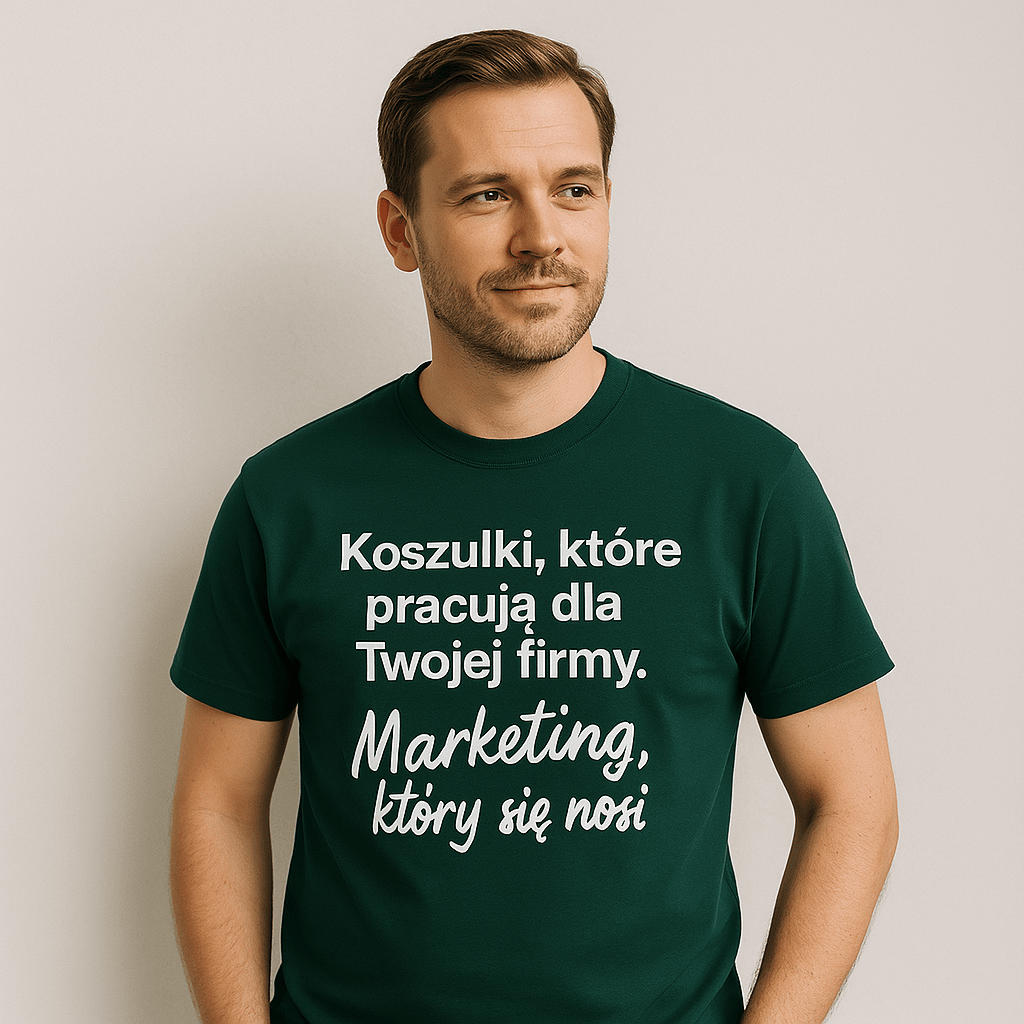 Koszulka z nadrukiem dla firm – Koszulki, które pracują dla Twojej firmy. Marketing, który się nosi. T-shirt męski z nadrukiem firmowym DTF